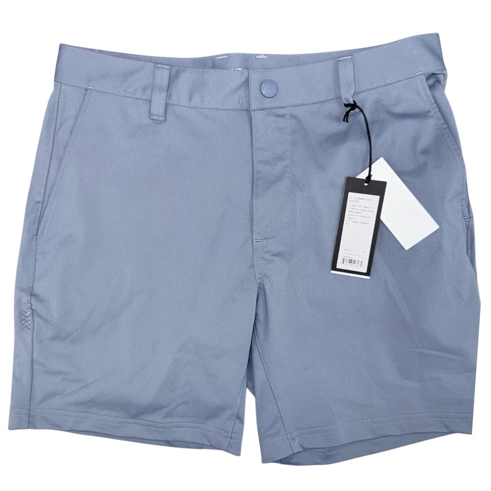 Rhone Mens 38 Waist Commuter Shorts Slate Blue 7" Inseam NWT